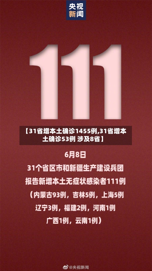 【31省增本土确诊1455例,31省增本土确诊53例 涉及8省】